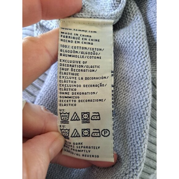 Tommy Hilfiger Crest XL Gray Crewneck Sweater Black Argyle Pattern Ribbed Men's - Picture 8 of 9